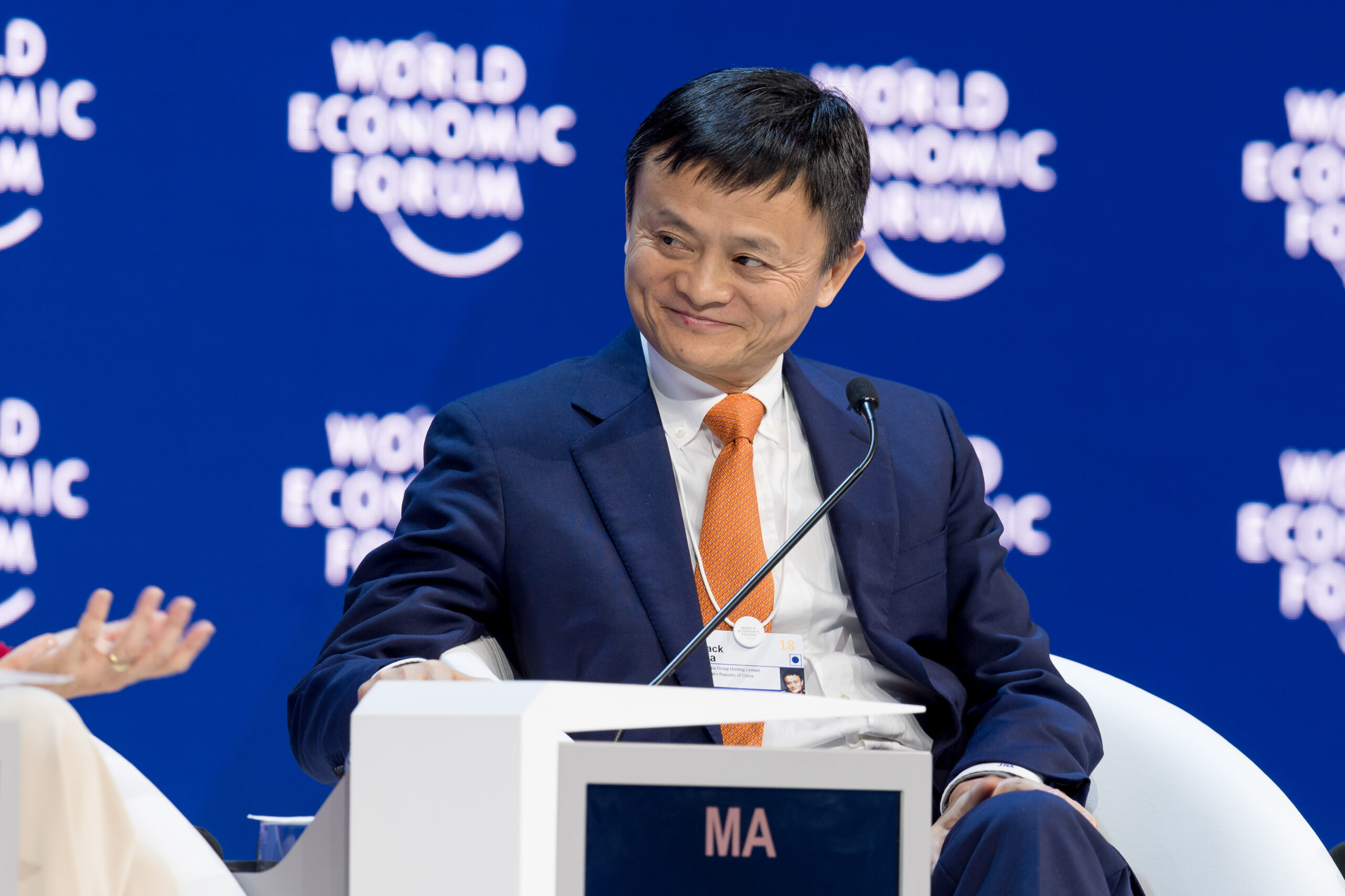 Jack Ma, Executive Chairman, Alibaba Group Holding, People's Republic of China; Member of the Board of Trustees, World Economic Forum speaking during the Session "Enabling eCommerce: Small Enterprises, Global Players" at the Annual Meeting 2018 of the World Economic Forum in Davos, January 24, 2018.
Copyright by World Economic Forum / Sandra Blaser