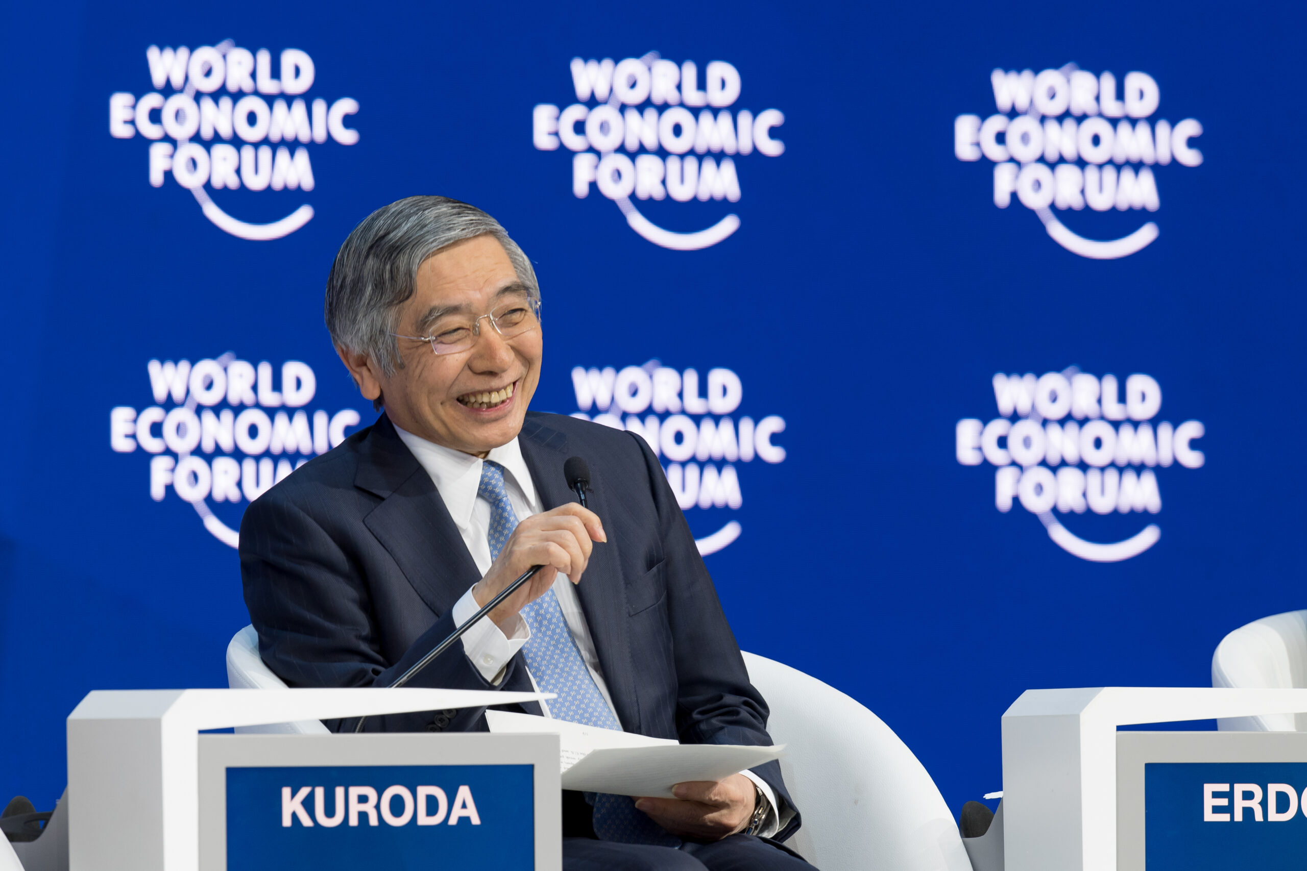 Haruhiko Kuroda, Governor of the Bank of Japan speaking during the Session "Global Economic Outlook" at the Annual Meeting 2018 of the World Economic Forum in Davos, January 26, 2018.
Copyright by World Economic Forum / Sandra Blaser